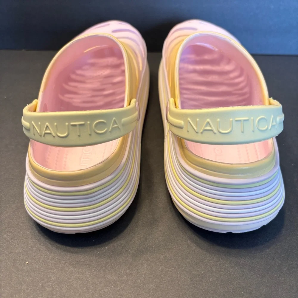 Nautica Kids Pastel Clogs with Daisy Accent Yellow Pink White Purple Girl Size 4